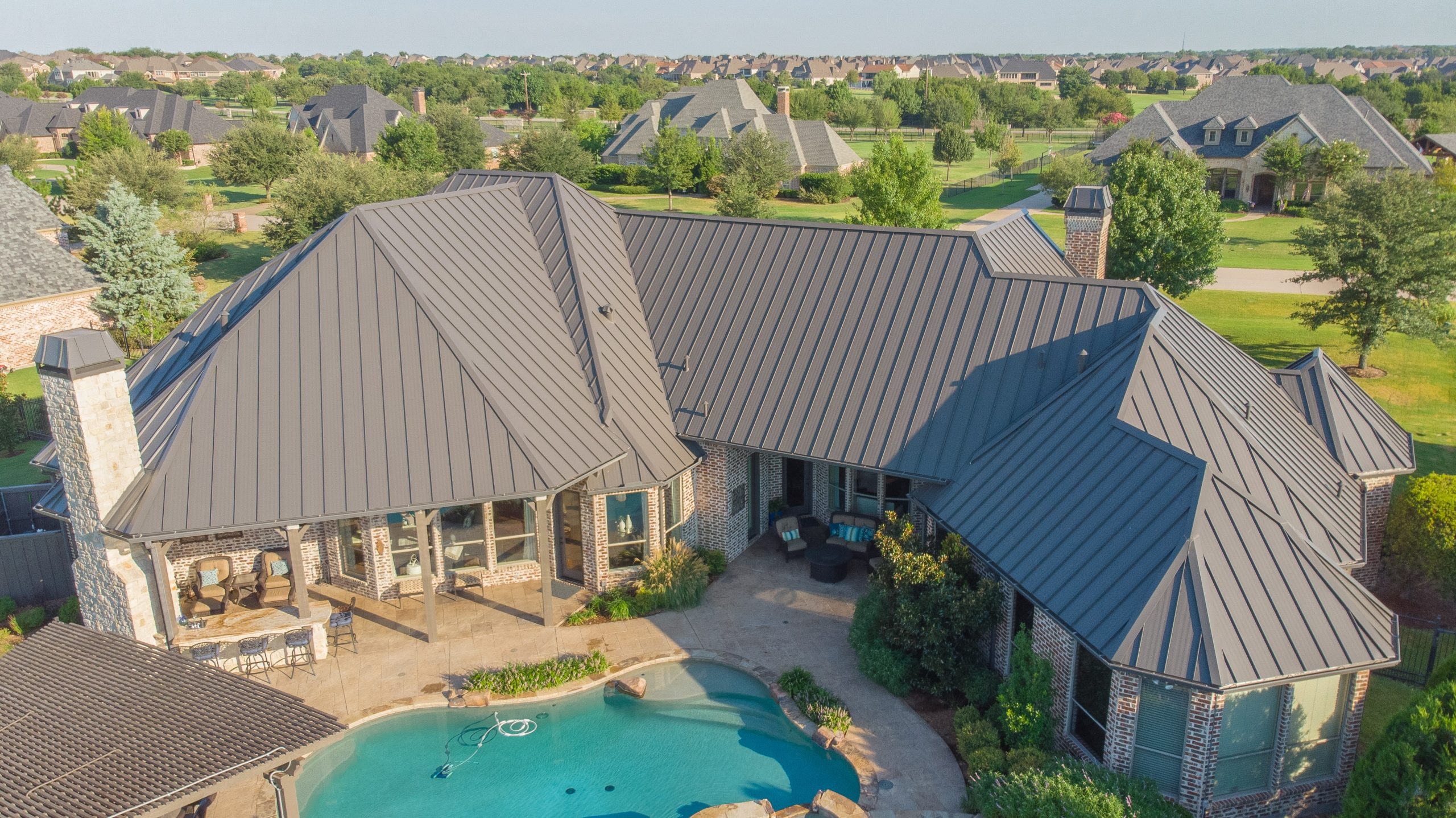Residential Project in Prosper, Texas features standing-seam roofing
