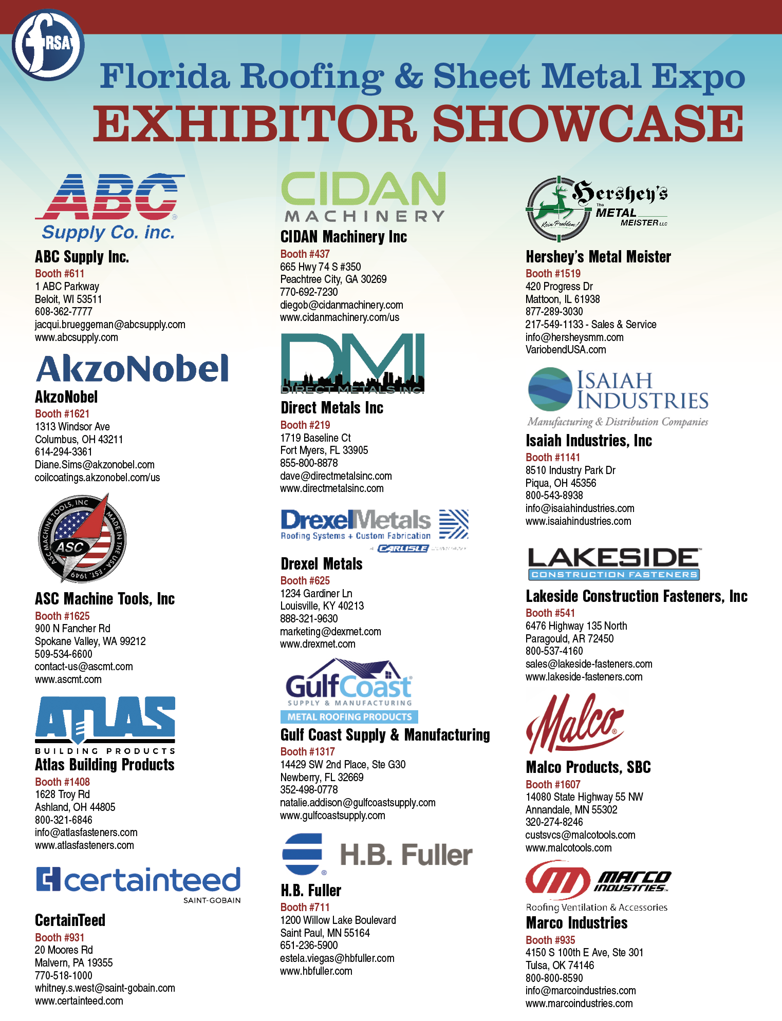 FRSA Exhibitor Showcase Metal Roofing Magazine