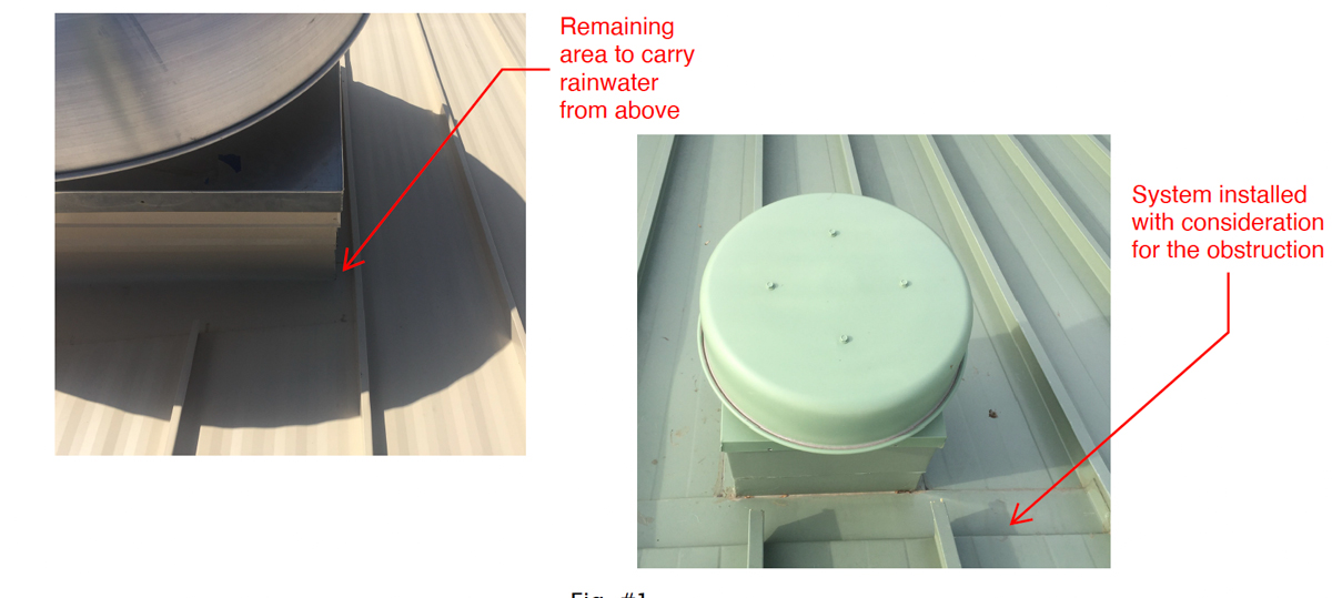 Curb Placement and Rainwater Management on Standing Seam Metal Roof Systems