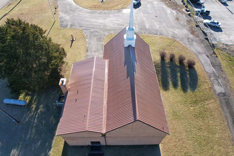 Miller Chapel, Maynardville, Tennessee metal reroof.
