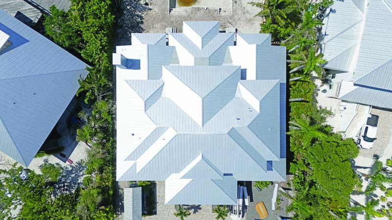 Re-roofing project in Anna Maria, Florida installed by Blue Vision Roofing Inc. [https://bluevisionroofing.com/] Photos courtesy of the Metal Roofing Alliance/Blue Vision Roofing