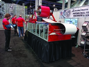 The display machine from Zimmerman featured a transparent side so tooling could be viewed easily.