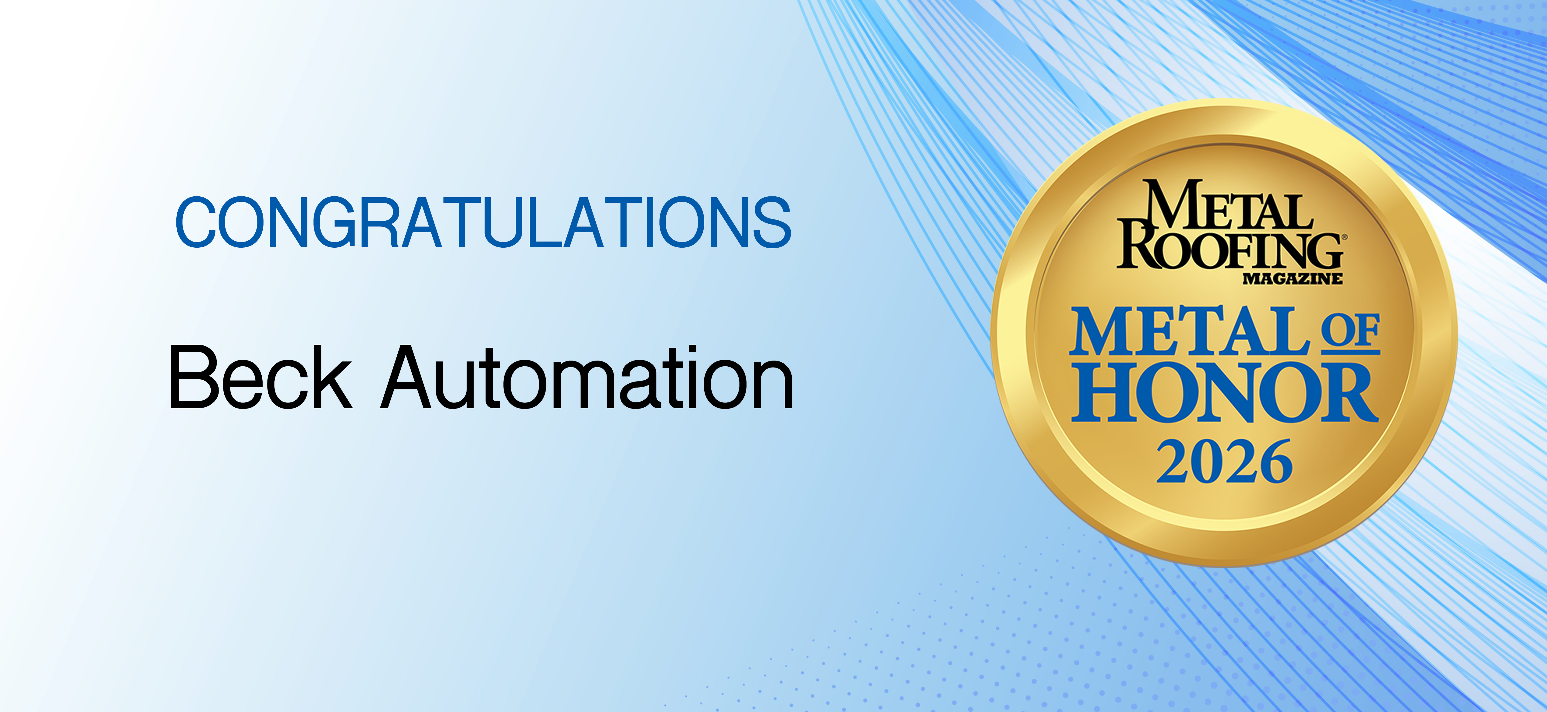 Metal of Honor 2026: Beck Automation